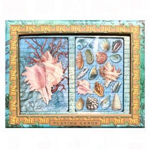 Punch Studio Sea Shells Playing Cards in Slider Box (2 coordinating Decks)